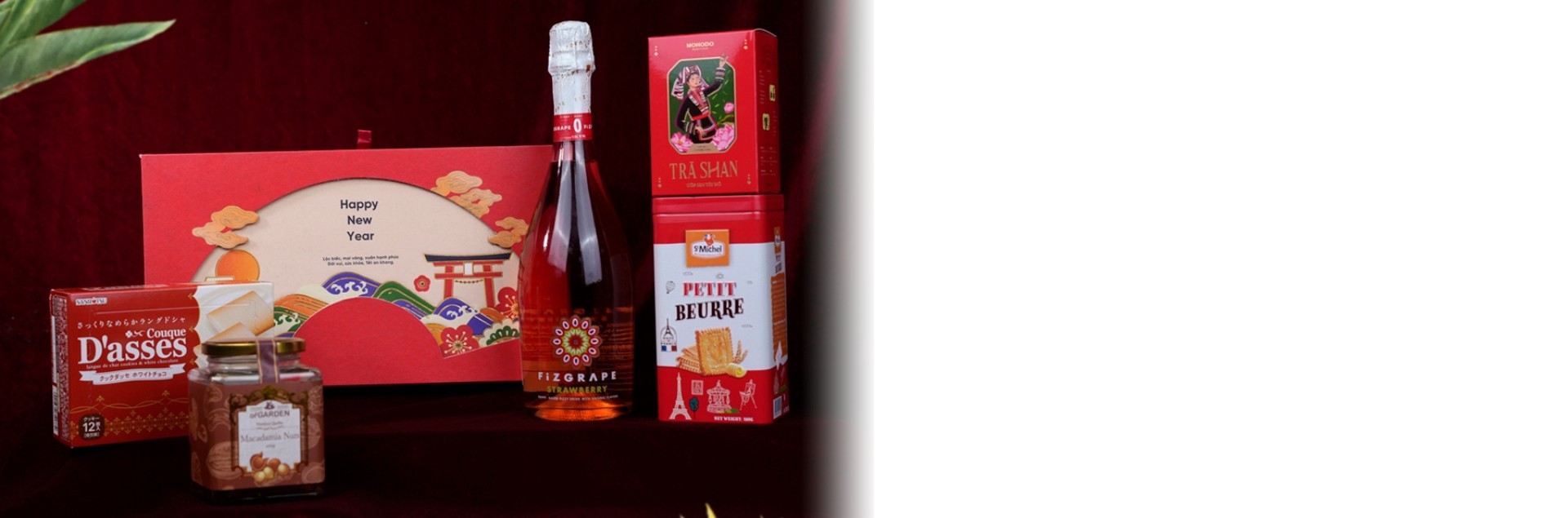 Hộp Quà Tết Hộp Lụa 2 Tầng Đỏ